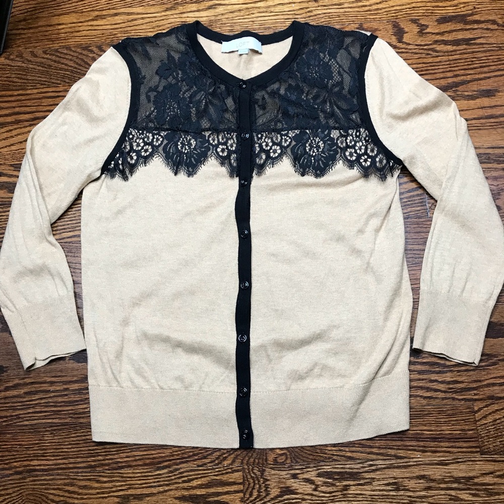 Loft lace button up cardigan
